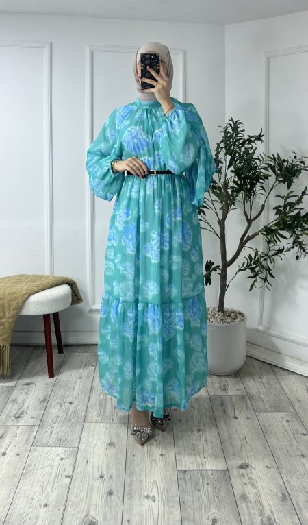 فستان شيفون مورد